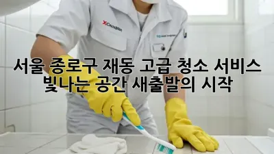 서울 종로구 재동 고급 청소 서비스: 빛나는 공간, 새출발의 시작