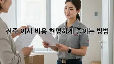 전주 이사 비용, 현명하게 줄이는 방법!
