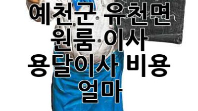 예천군 유천면 원룸 이사, 용달이사 비용 얼마?